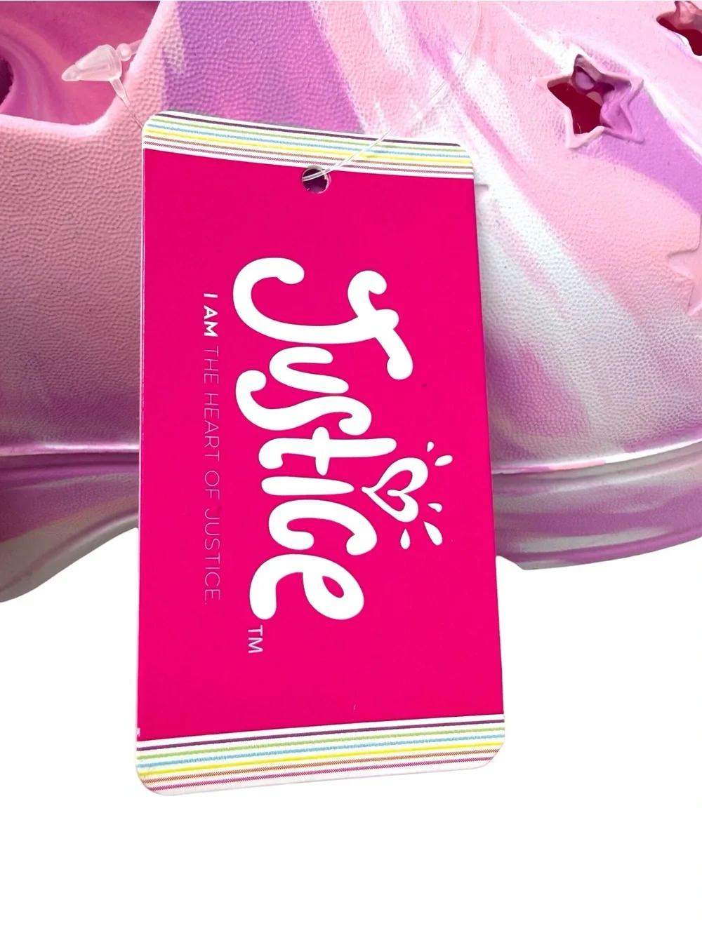 Justice Pink & Purple Tie-Dye Star Clog Sandals girls size US 3 /EU 35 NWT